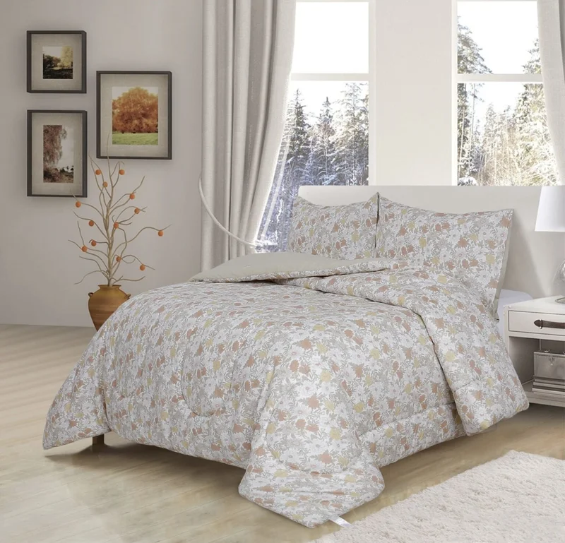 يسكن طقم لحاف مطبوع جاردين بنسيج  خيط